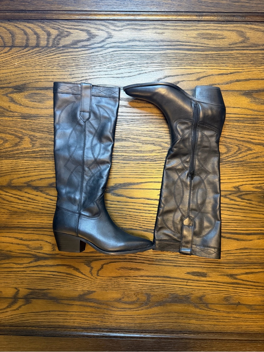 Steve Madden Women’s Black Leather Knee-High Boots